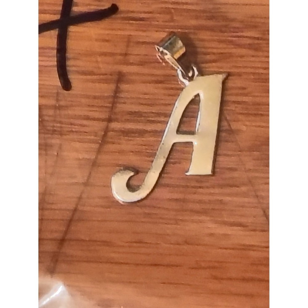 SU 925 Sterling Silver Initial Letter A Charm Pendant Bail Unisex Attached